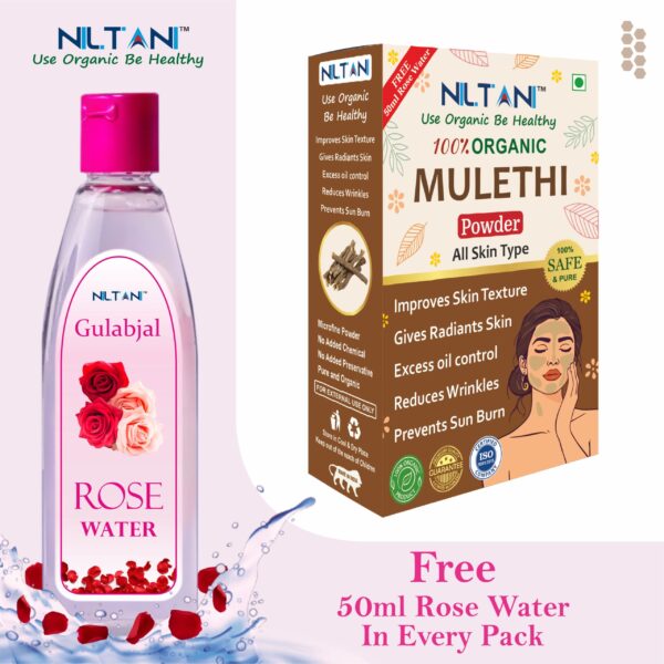 Mulethi (Licorice) Powder 100g with Free 50ml Rose Water