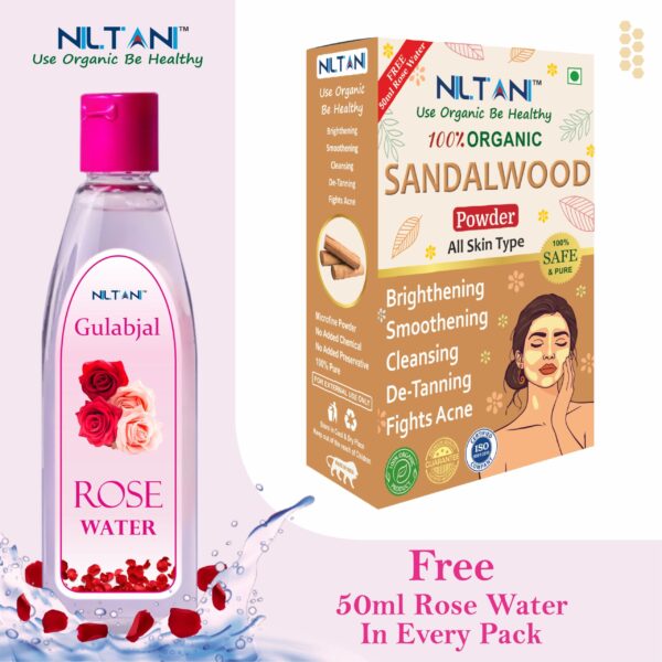 Sandalwood Powder For Face Pack | Free 50ml of Rose water inside the box